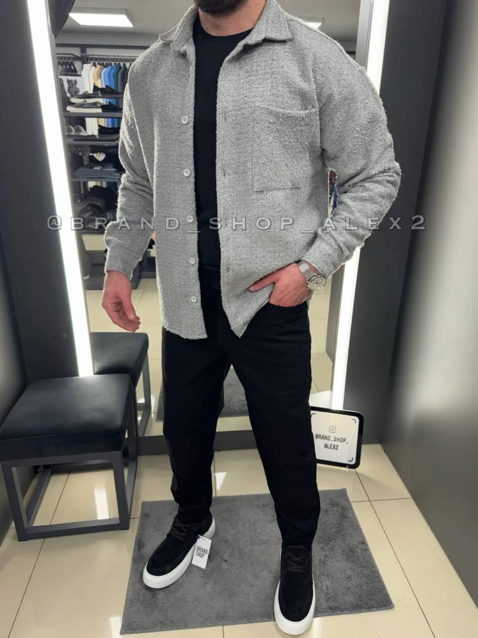 Світло-сіра сорочка casual 