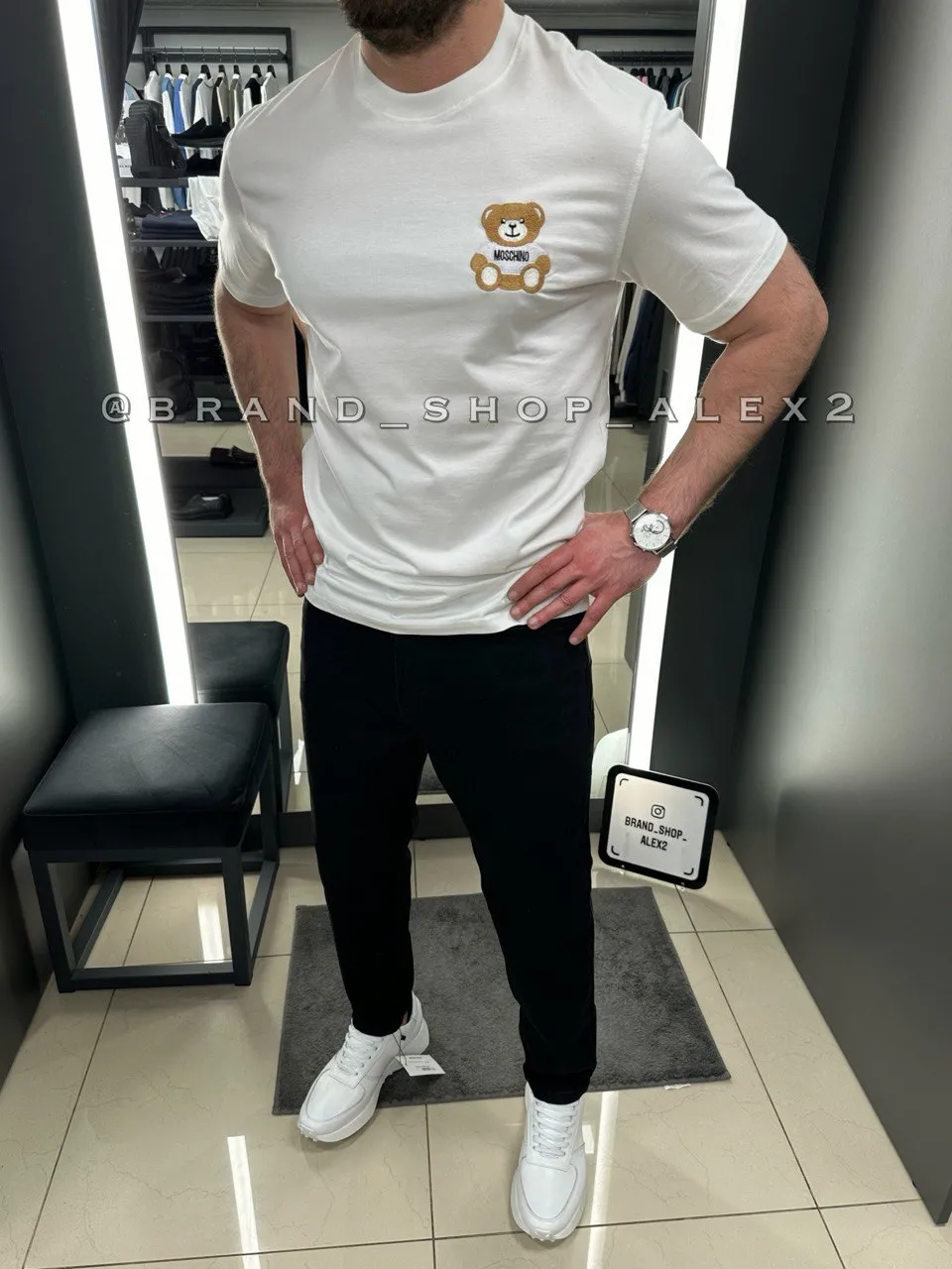 Біла футболка Moschino 