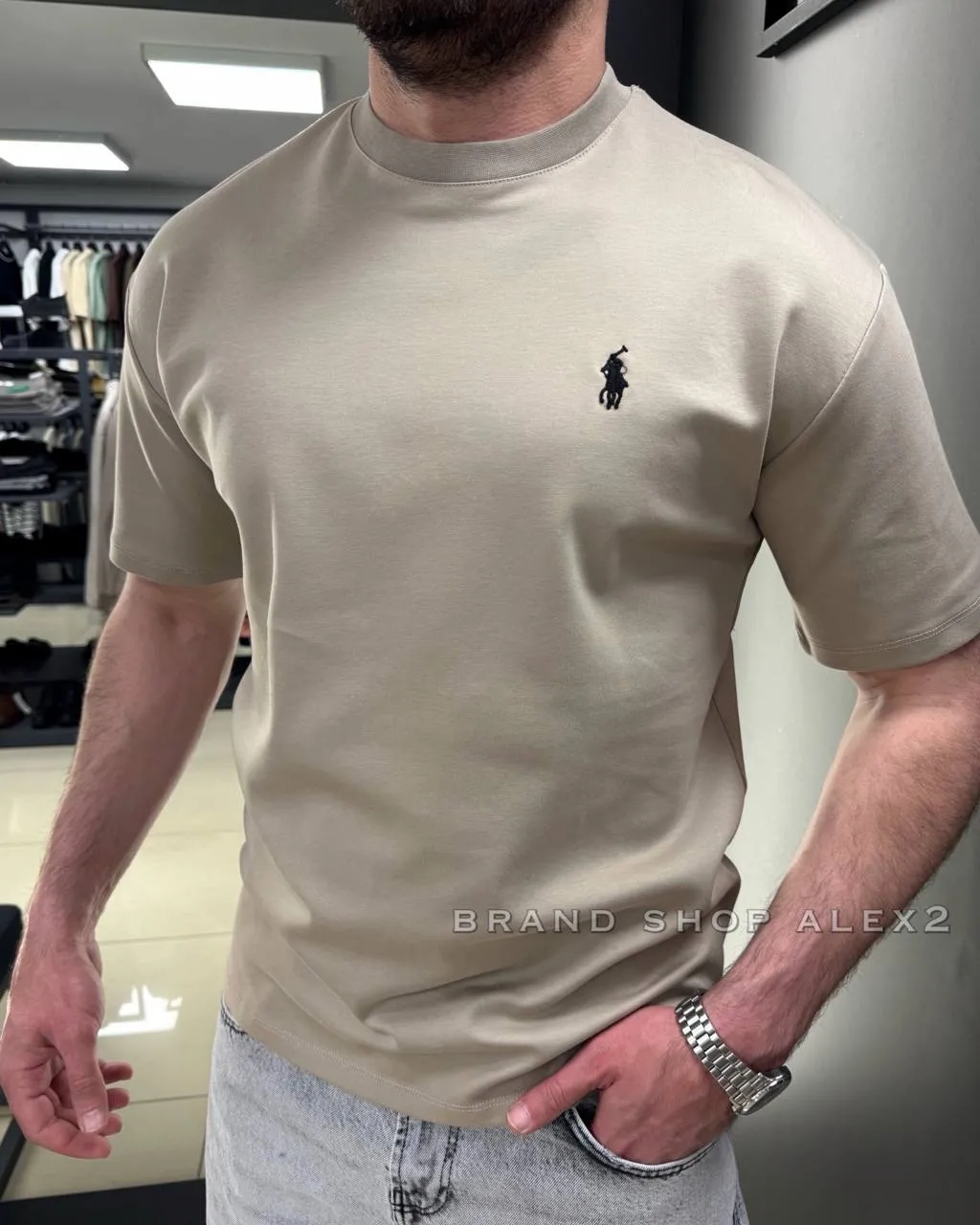 Бежева футболка Polo 