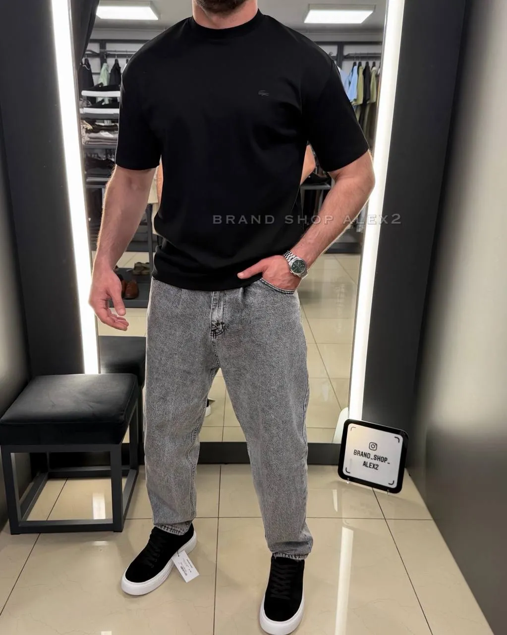 Чорна футболка Lacoste  - фото 1