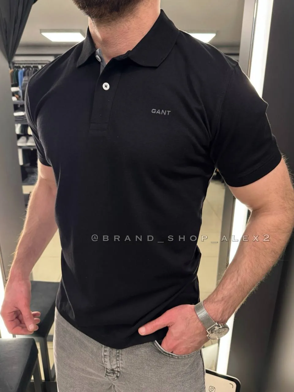 Чорна тенніска Gant 