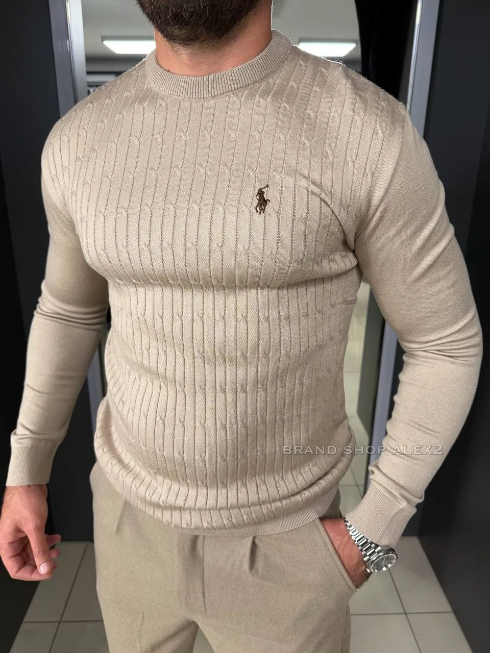 Бежевий светр чоловічий Polo 