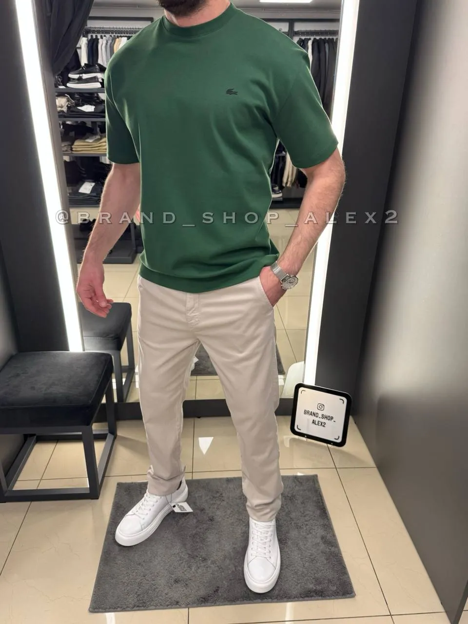 Зелена футболка Lacoste  - фото 1