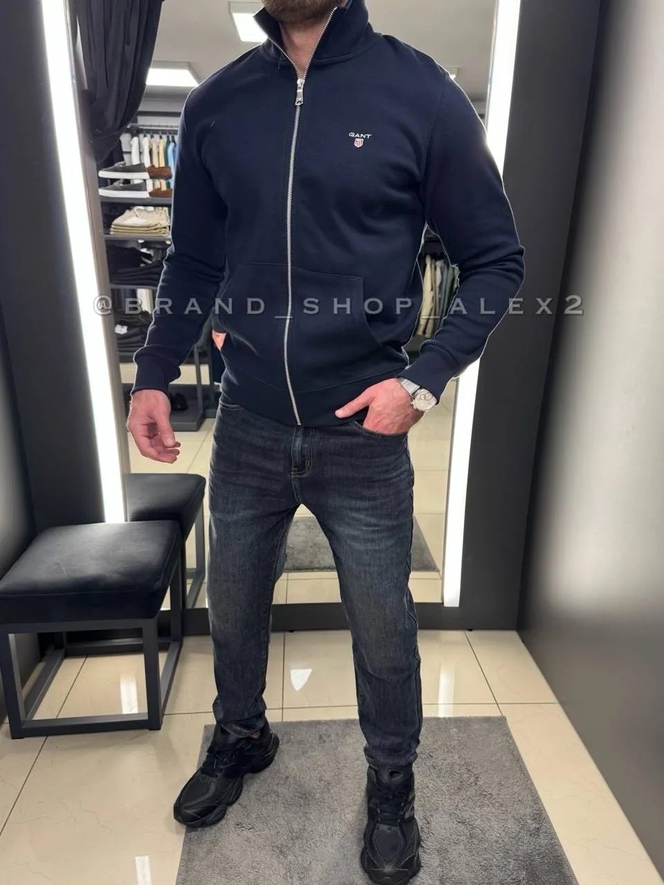 Кофта темно-синя Gant  - фото 1