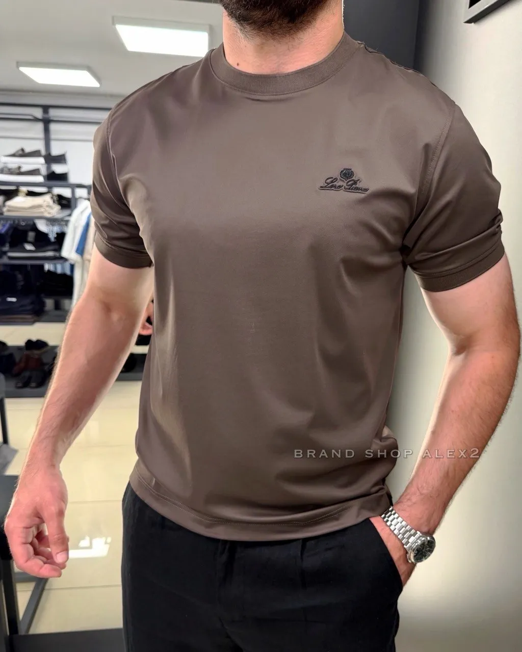 Коричнева футболка Loro Piana 