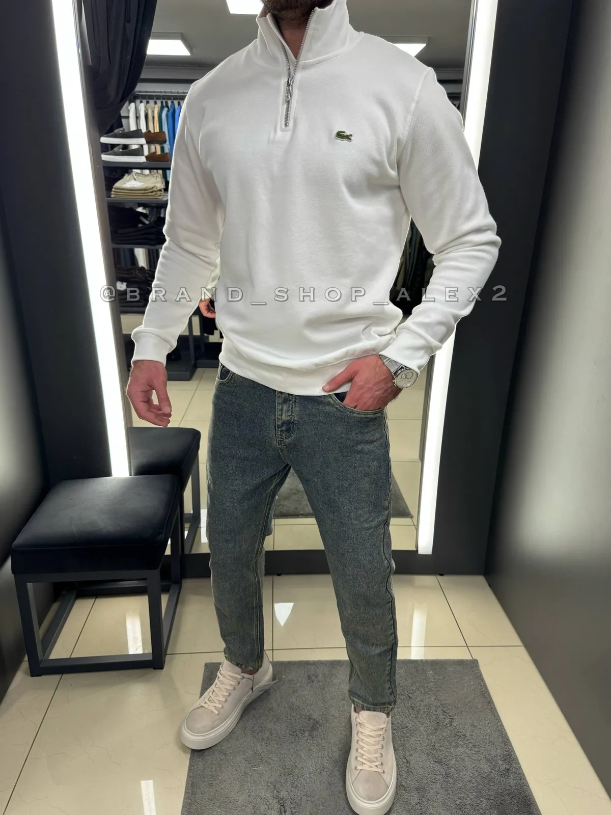 Білий джемпер Lacoste  - фото 1