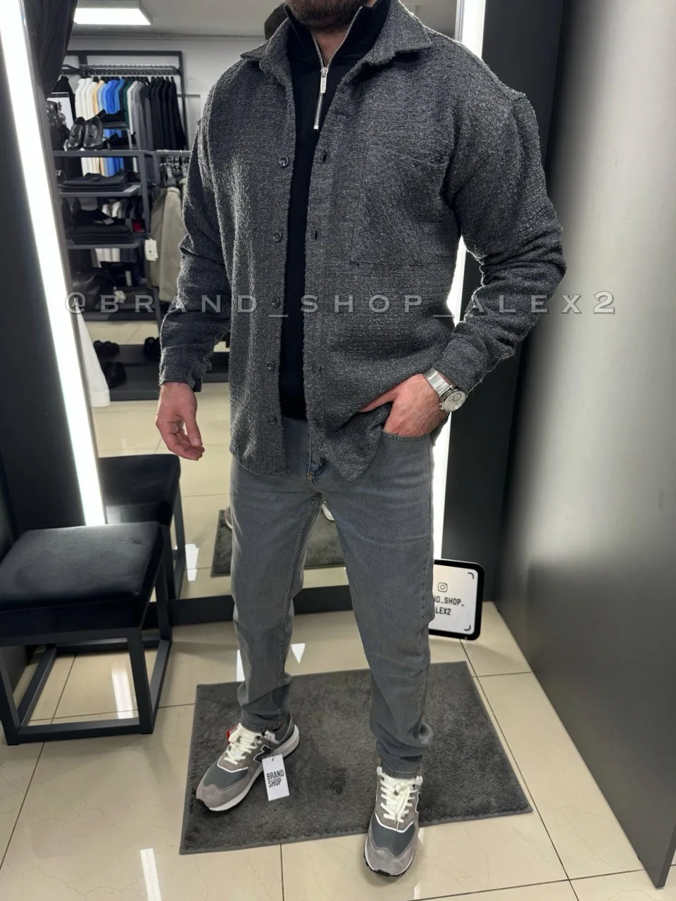 Темно-сіра сорочка casual 