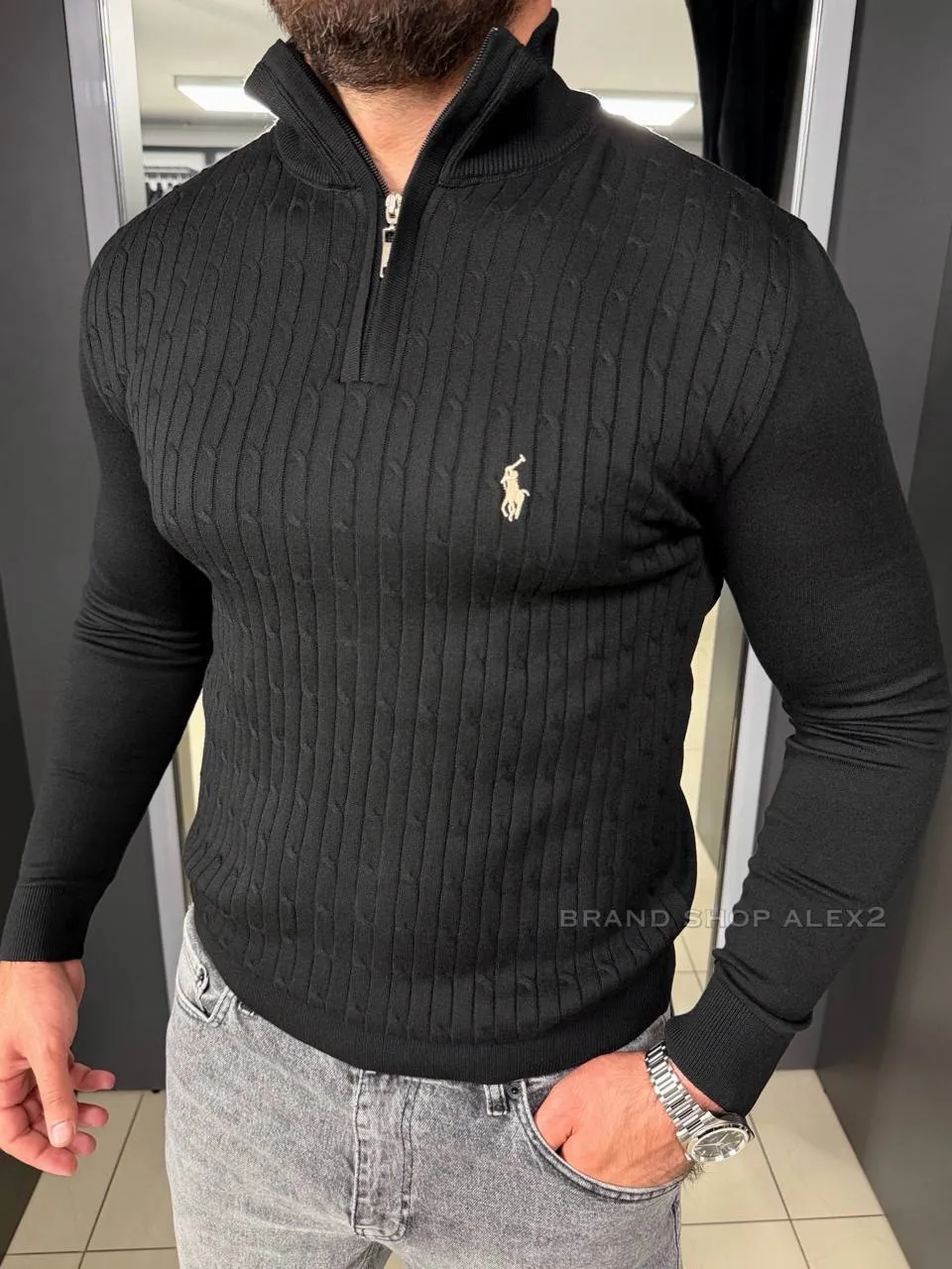 Чорний джемпер чоловічий Polo 