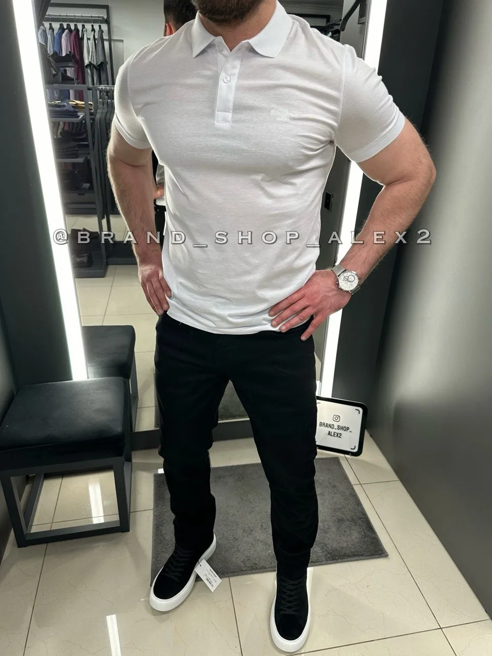 Стильна біла поло PEPE 
