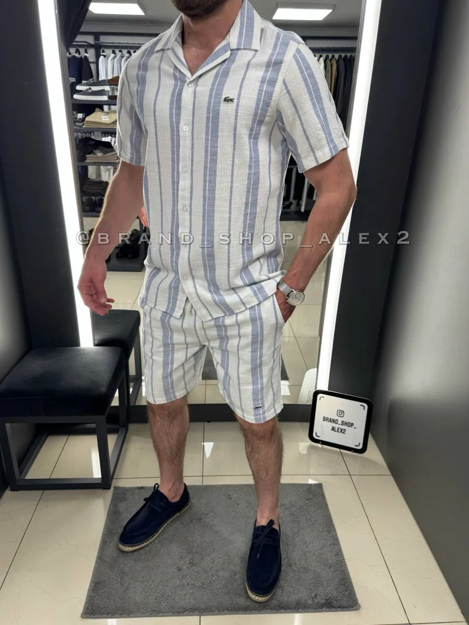 Літній комплект Lacoste блакитний 