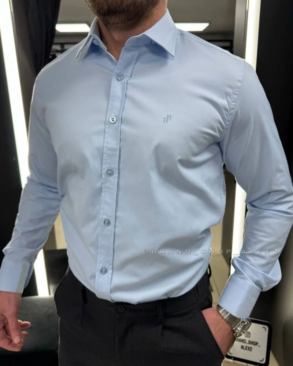 Сорочка блакитна Boss 
