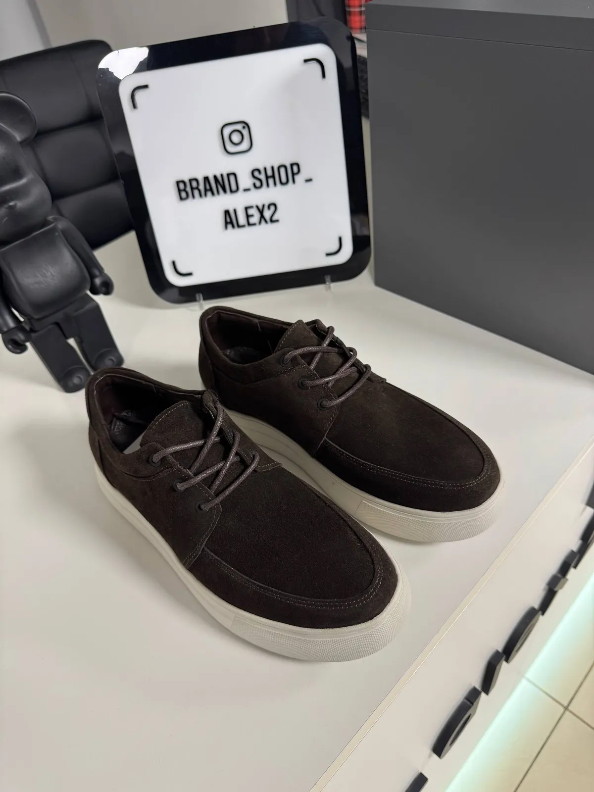 Коричневі кеди замшеві  - фото 1