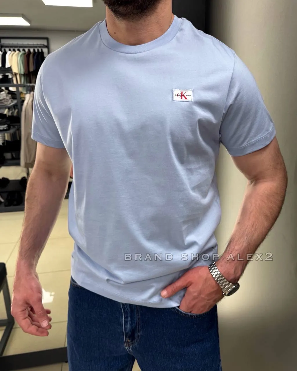 Блакитна футболка Calvin Klein 
