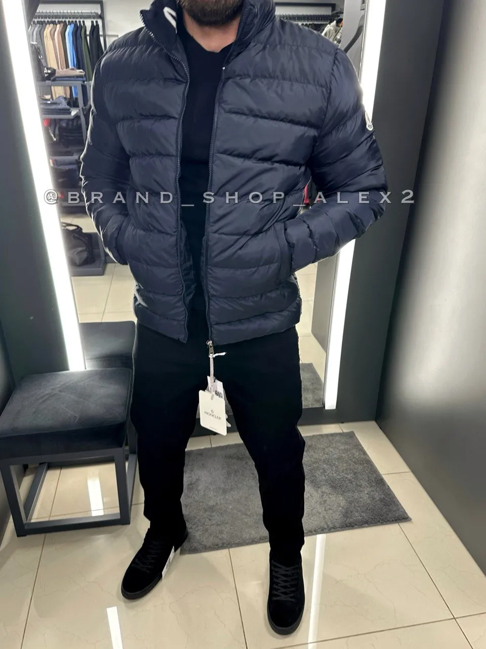 Темно-синя куртка Moncler 