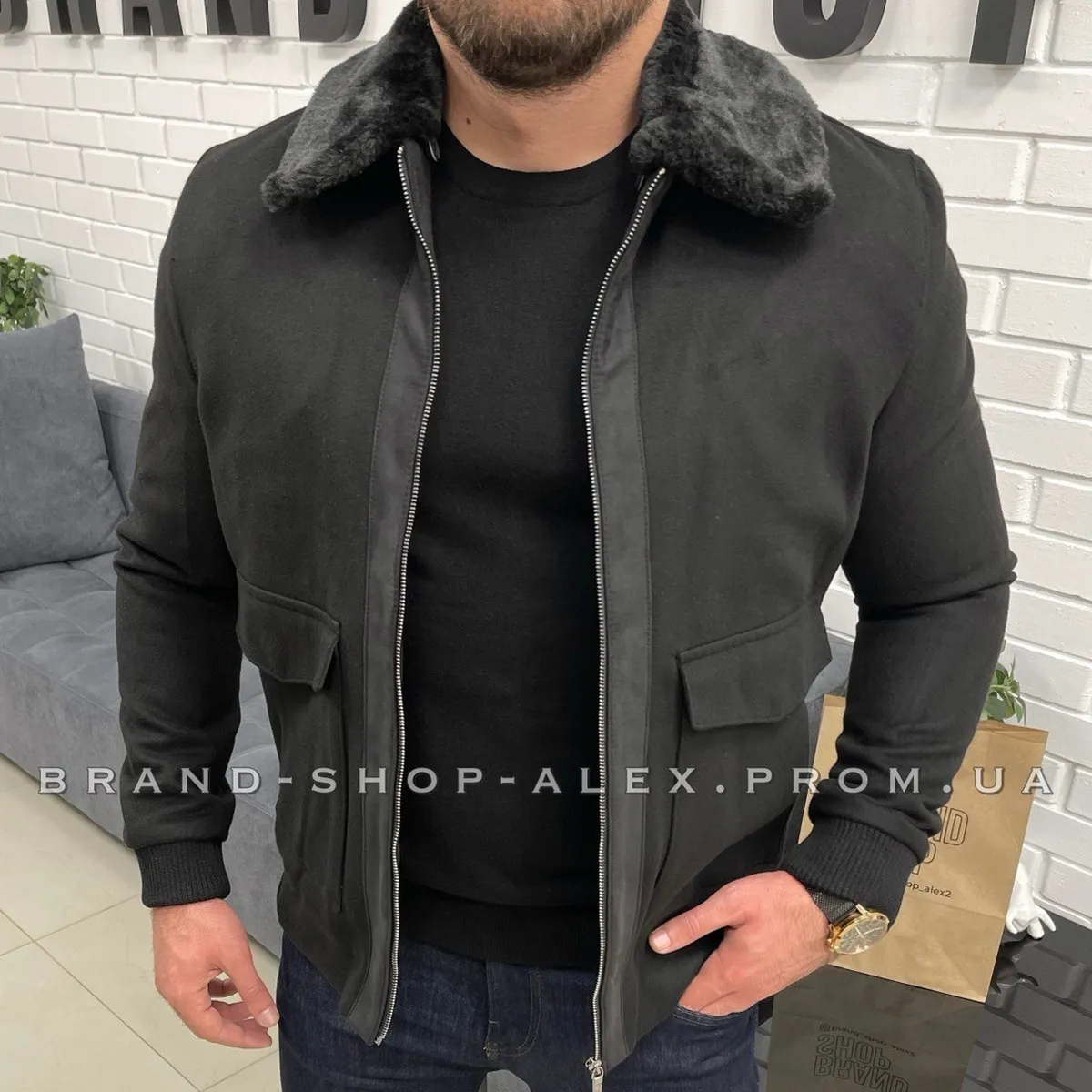 Куртка демі Loro Piana чорний Кашемір 2073 50(р) 