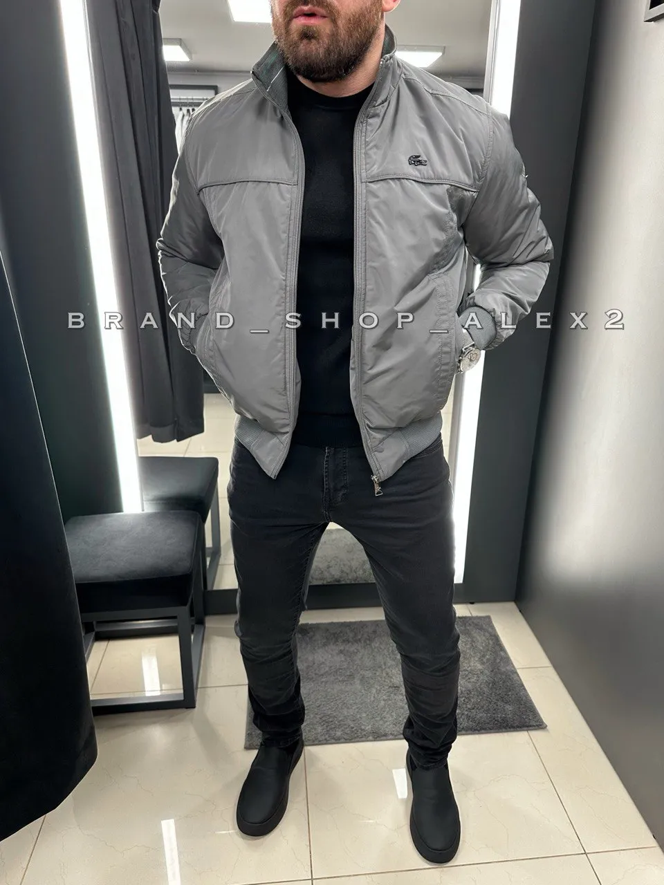 Куртка Lacoste Сірий Поліестер 6009 XXL(р) 