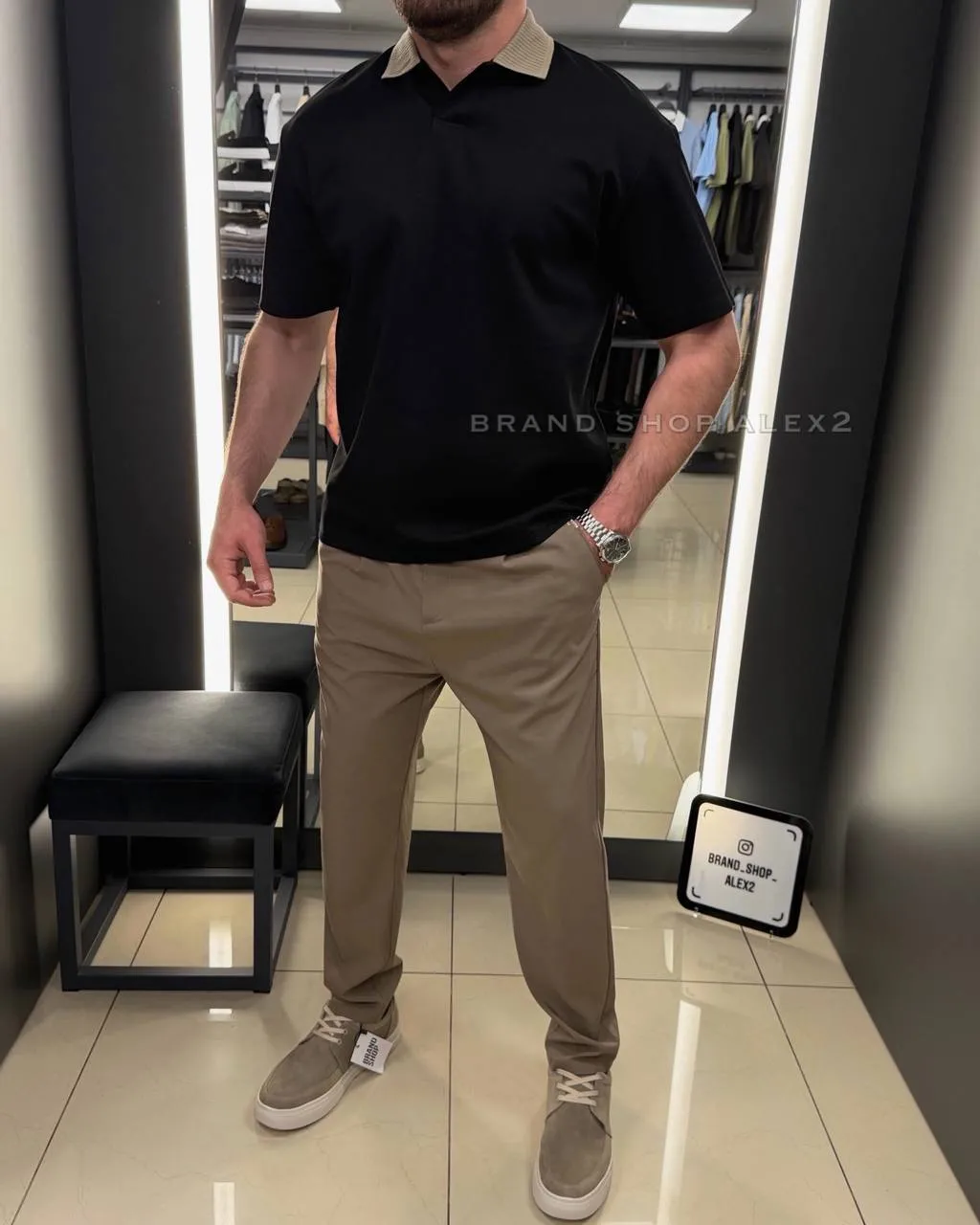 Чорна тенніска casual  - фото 1