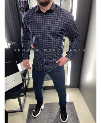 Сорочка чорна в клітинку Gant