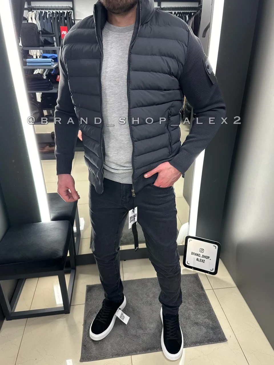 Куртка сіра Stone Island 