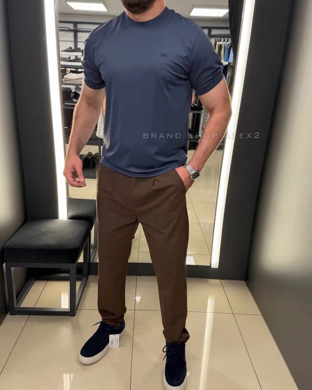 Синя футболка Armani  - фото 1
