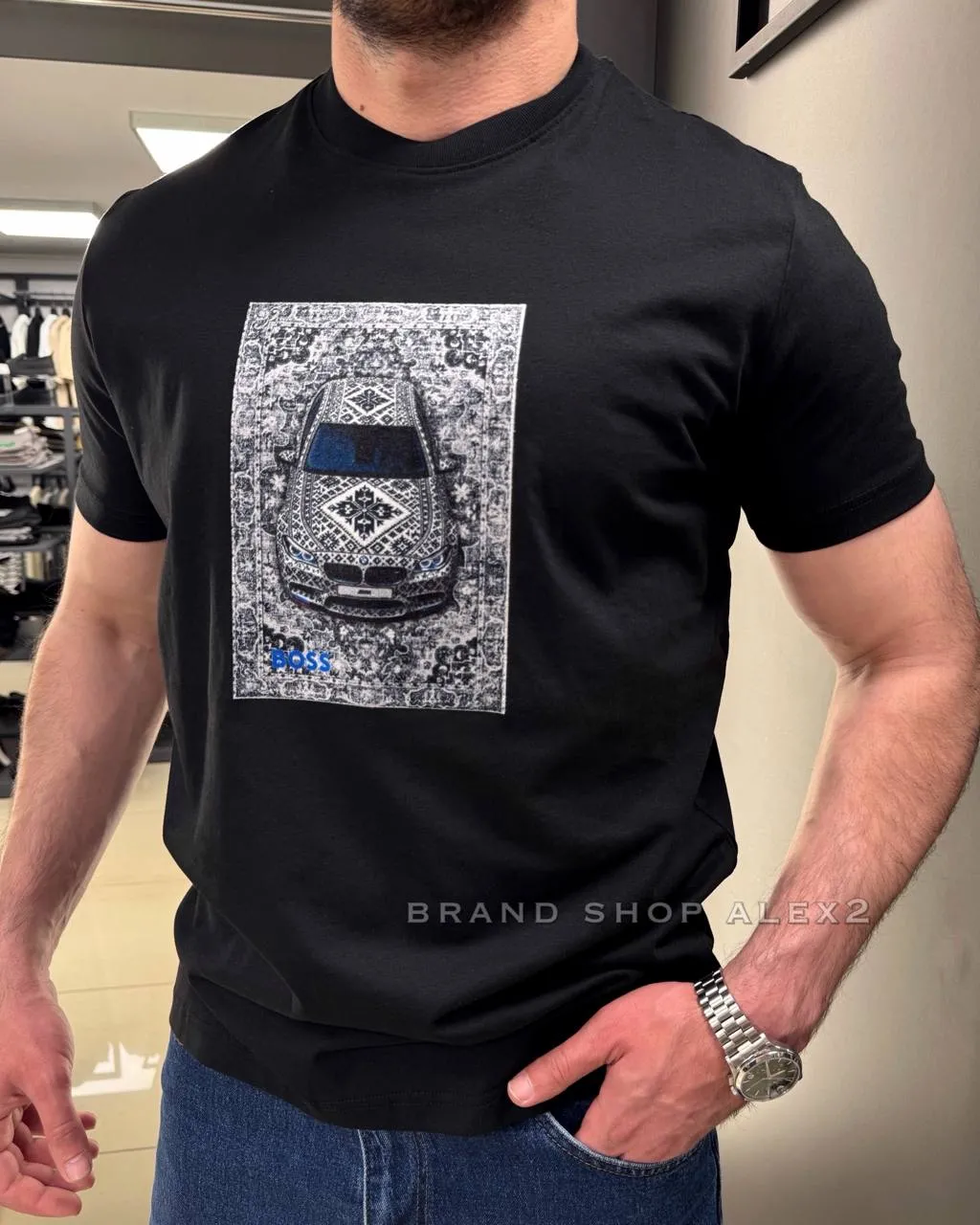 Чорна футболка Boss 