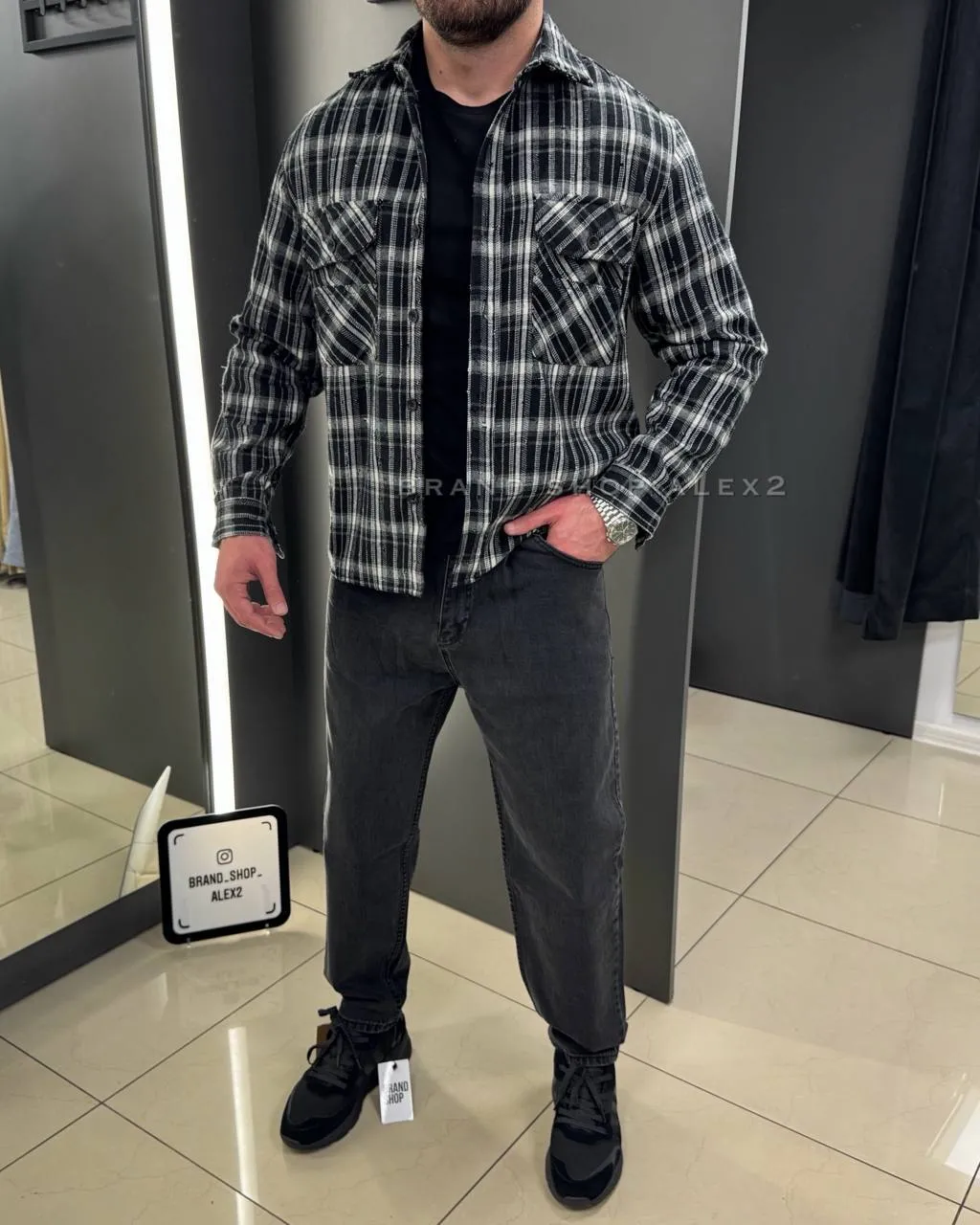 Сорочка в клітинку casual  - фото 1