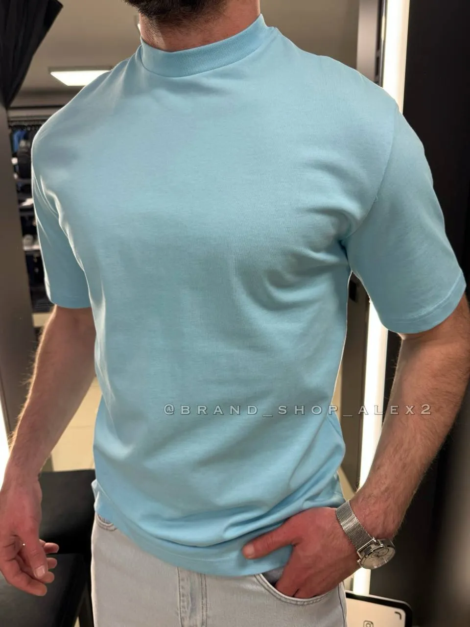 Футболка блакитна oversize 