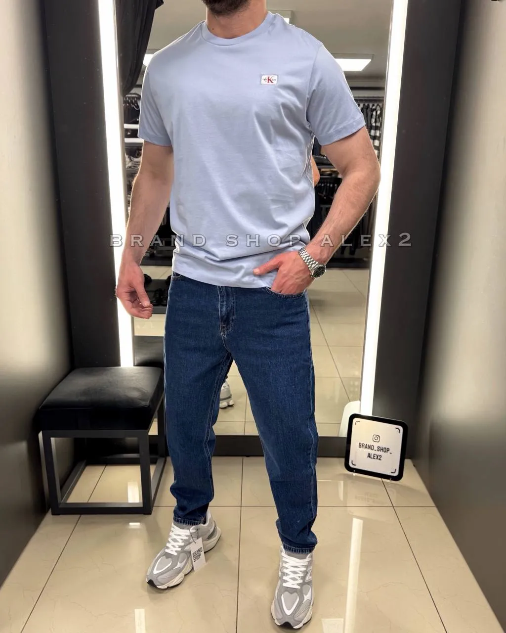 Блакитна футболка Calvin Klein  - фото 1