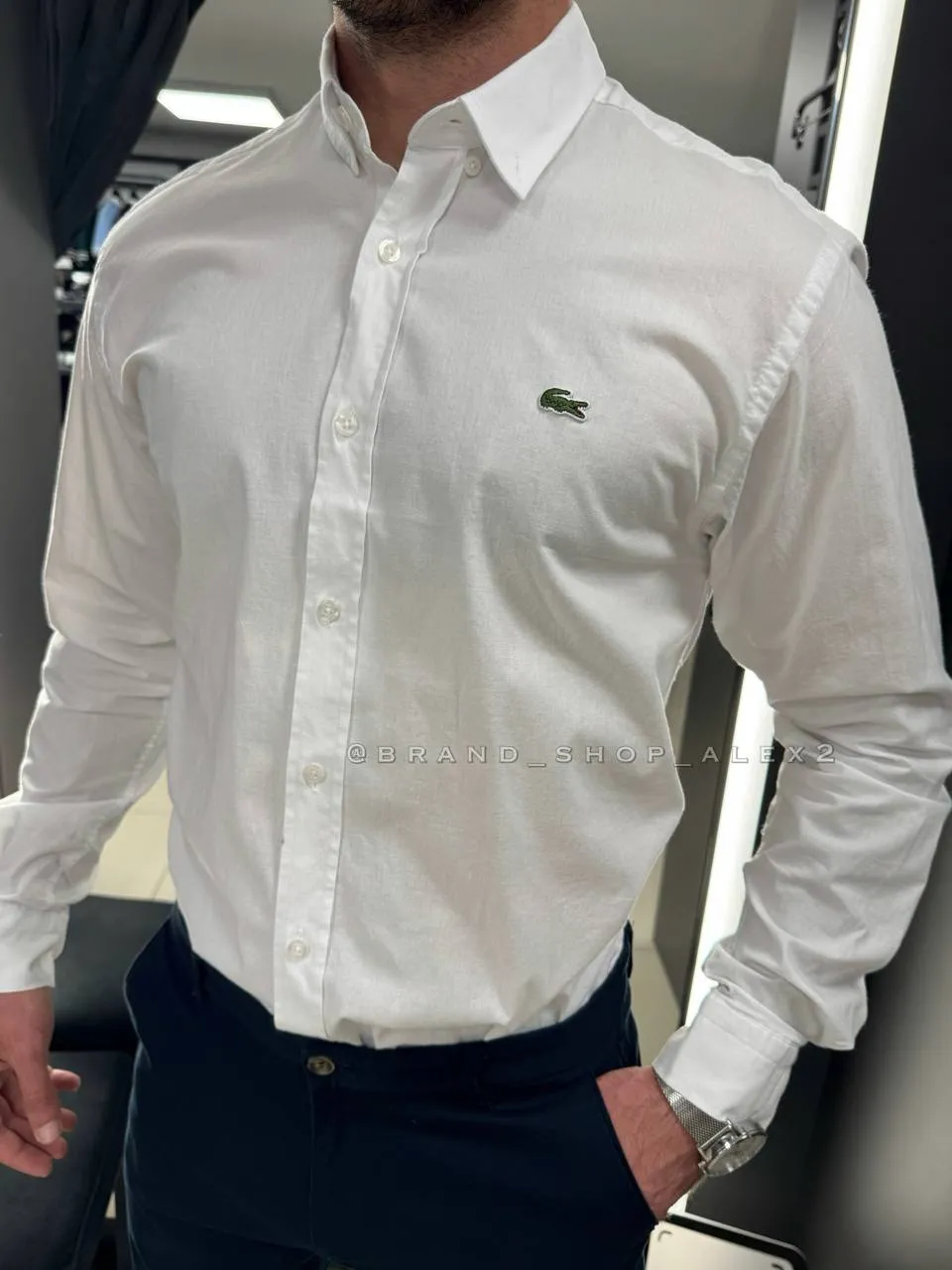 Біла класична сорочка Lacoste 