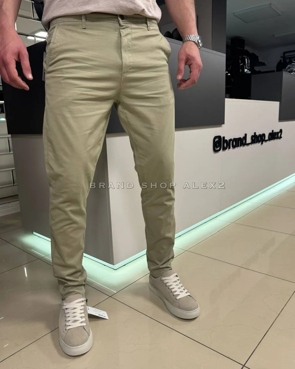 Штани класинчі привужені хакі 