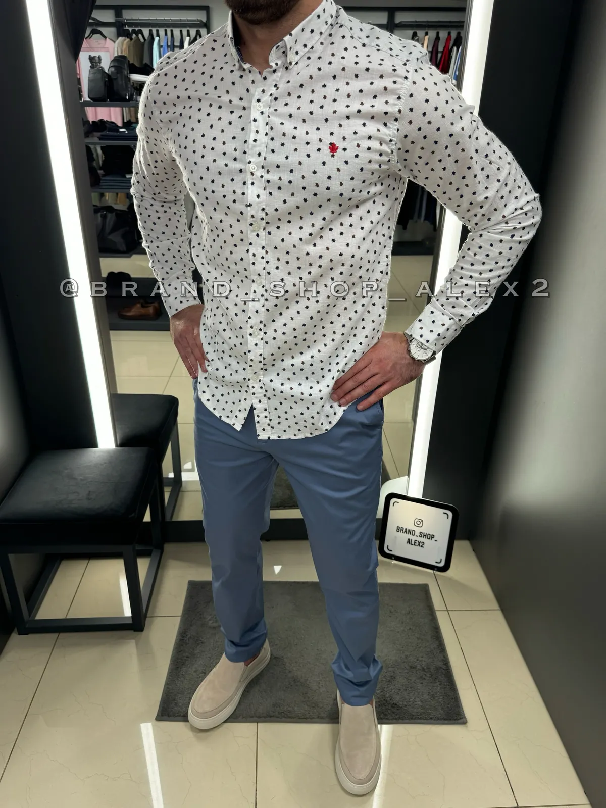 Сорочка Dsquared2 листья Білий 6060 S(р) 