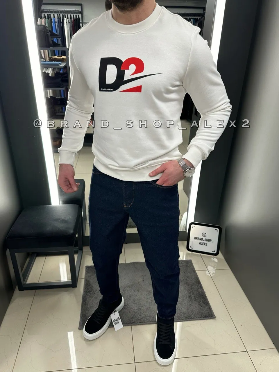 Білий світшот DSQ 