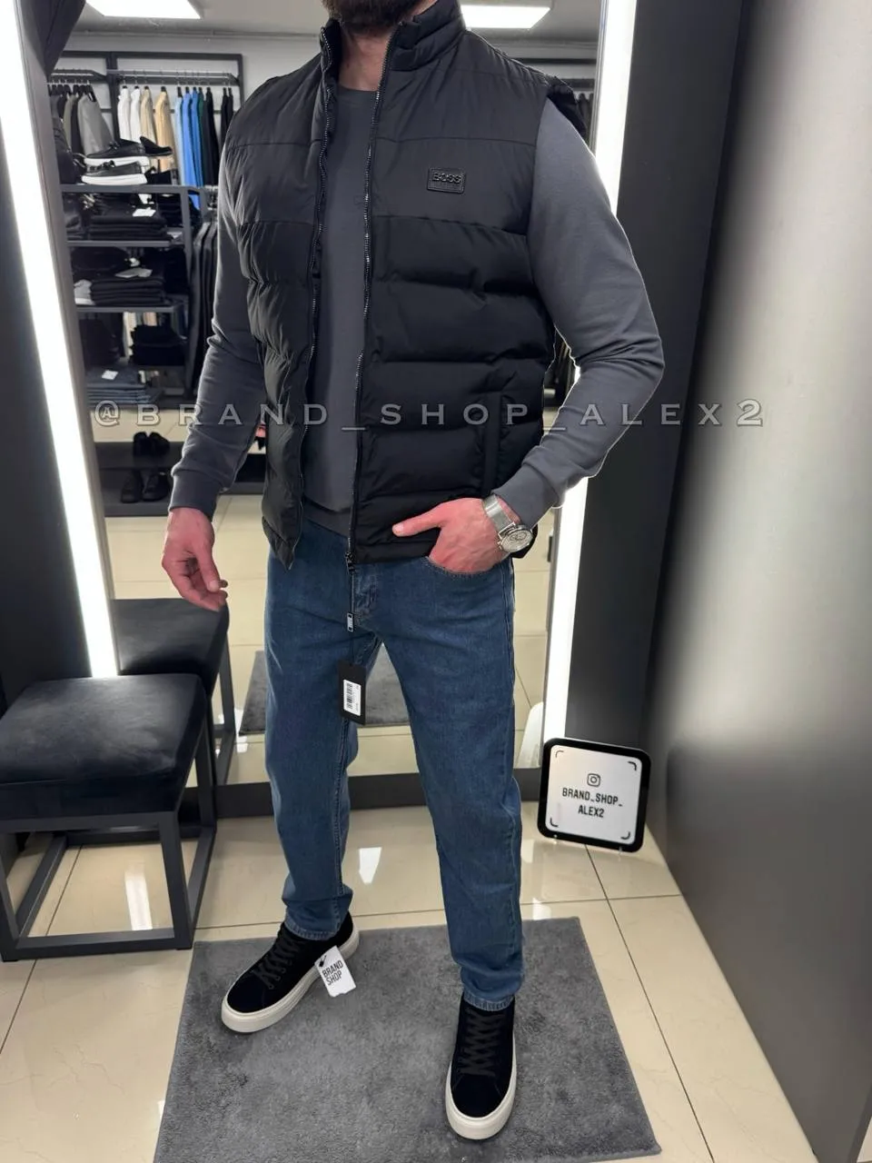 Чорний жилет Boss  - фото 2