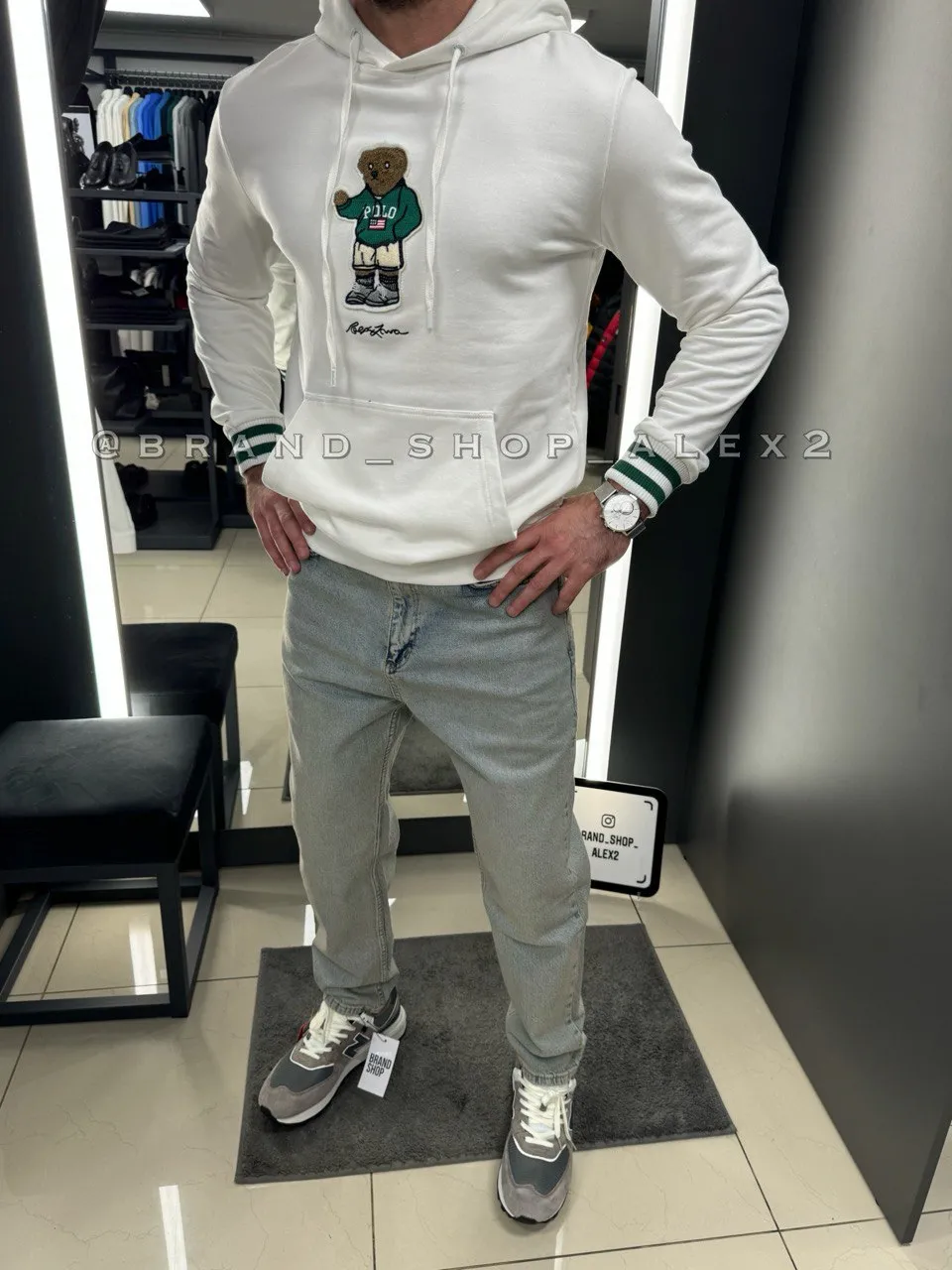Біла трендова худі Polo 