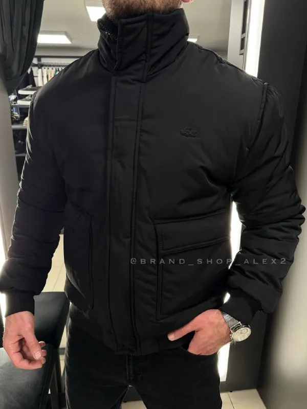 Чорна демісезонна куртка Lacoste 