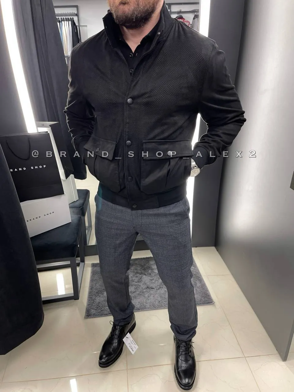 Куртка Zegna чорний Еко-замш 2238 54(р) 