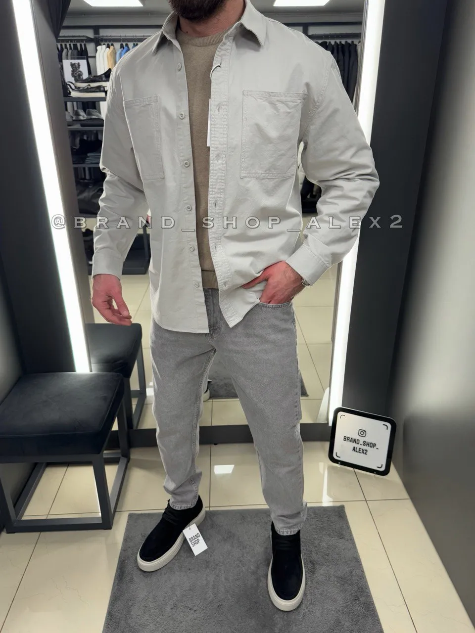 Сіра сорочка-casual  - фото 1