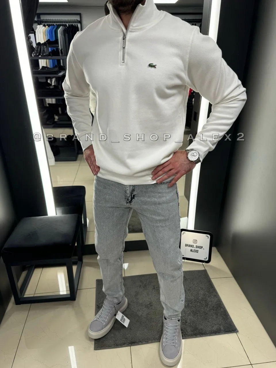 Білий джемпер Lacoste  - фото 1