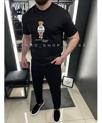 Чорна трендова футболка Polo