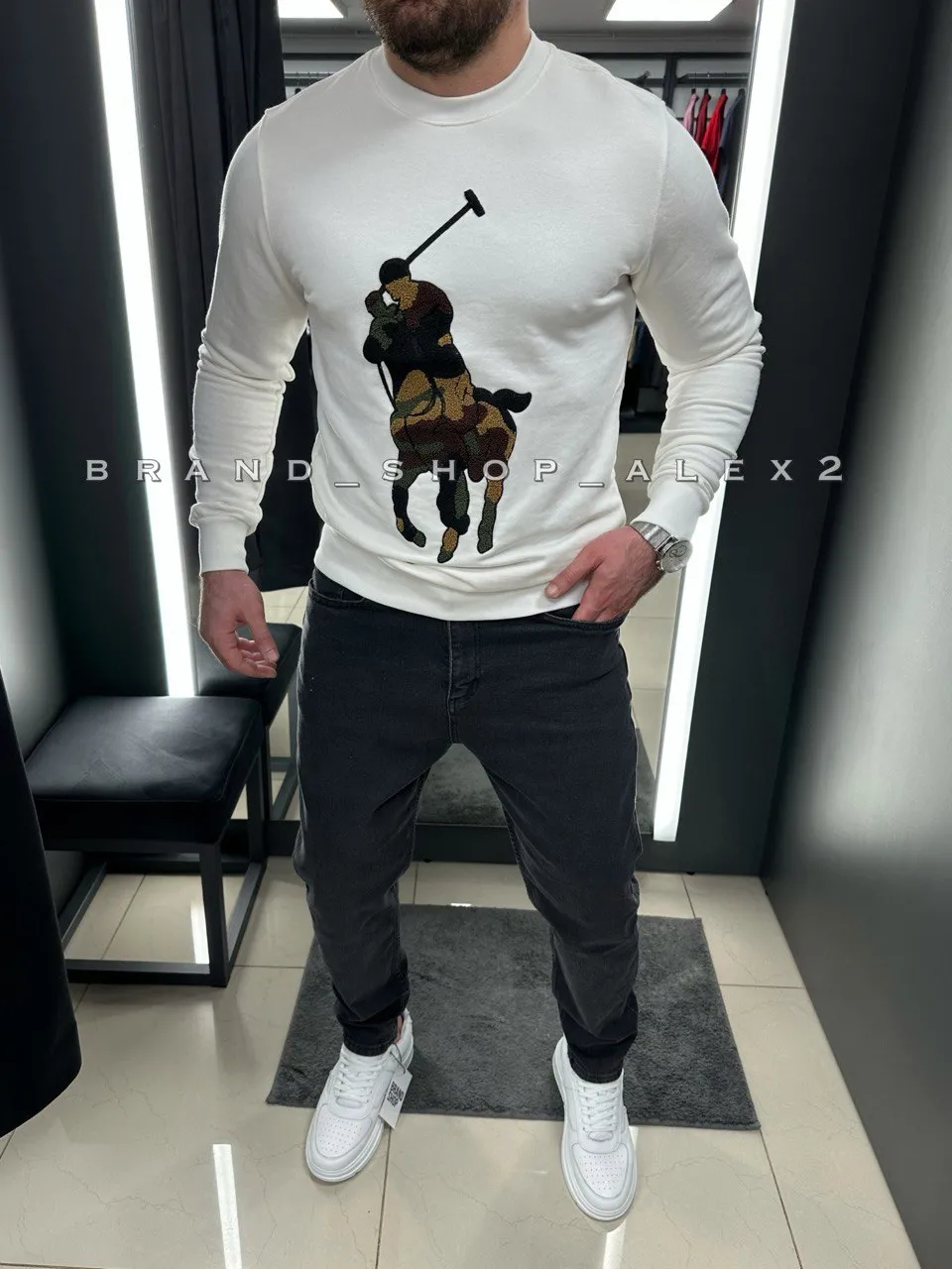 Білий світшот Polo 