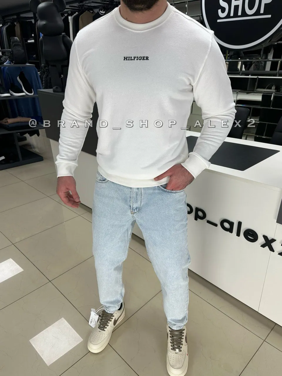 Білий світшот TH 