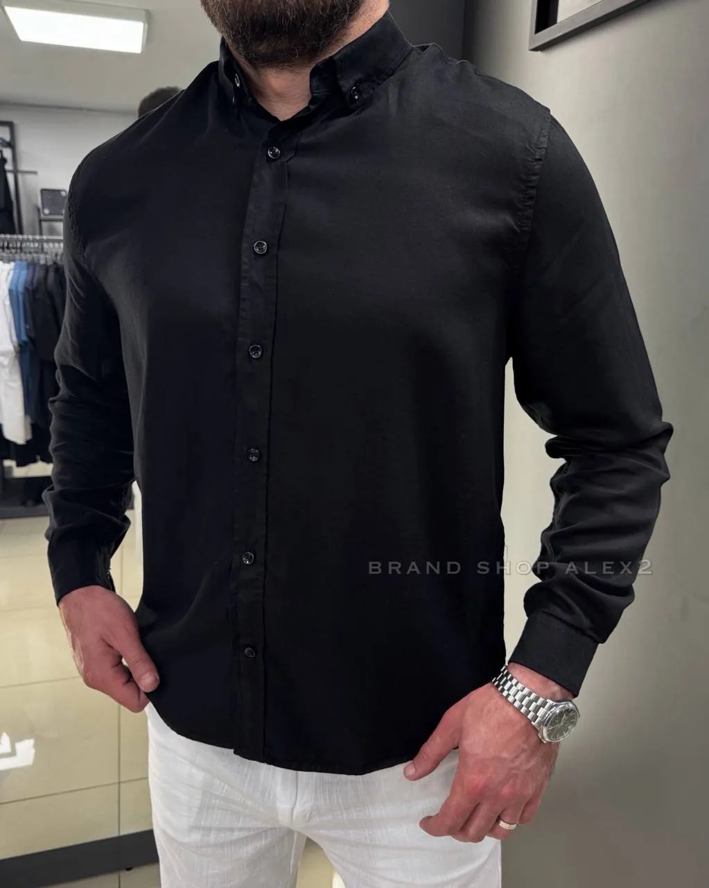 Сорочка чорна casual 