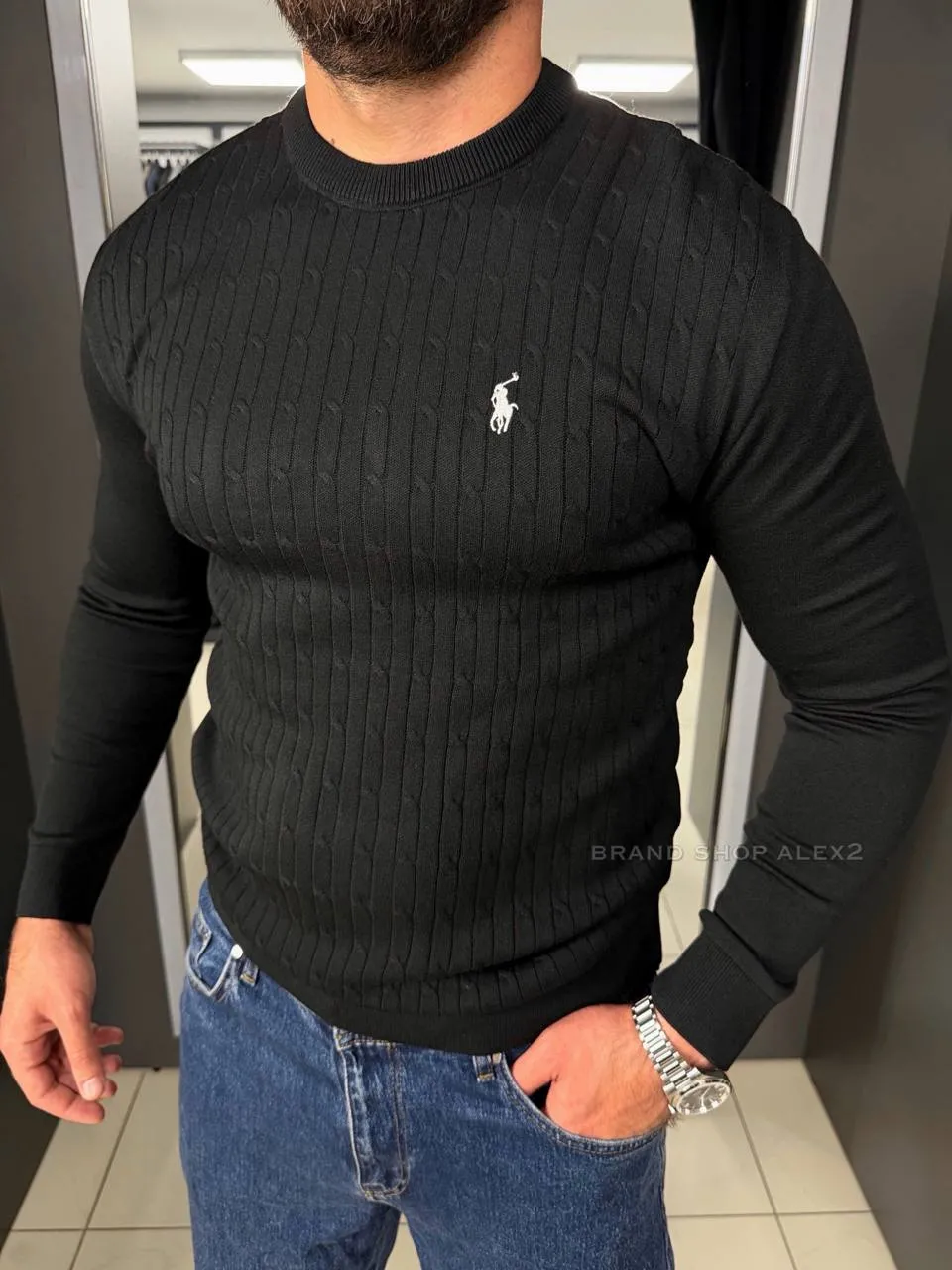 Чоловічий джемпер чорний Polo 