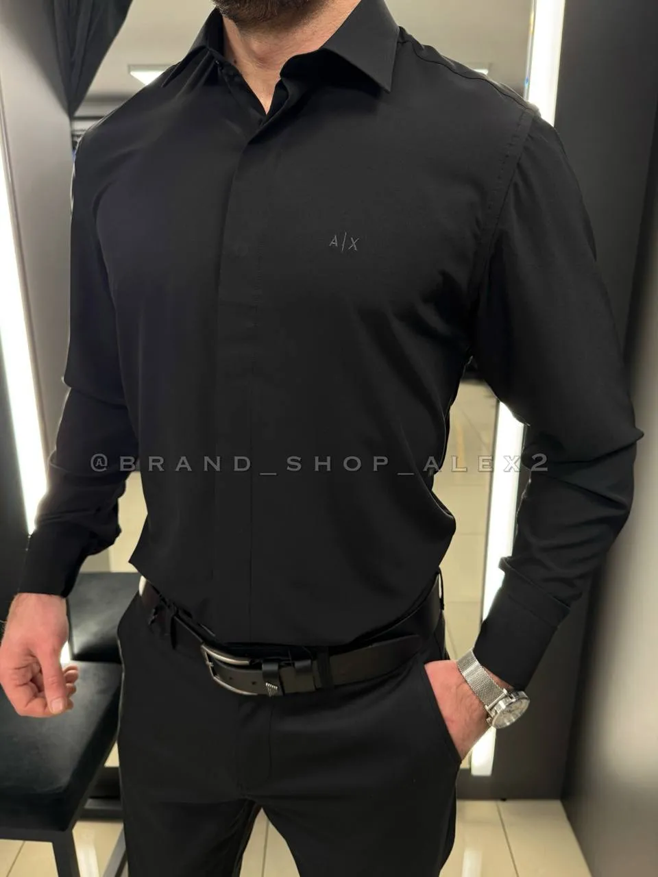 Чорна класична сорочка Armani 