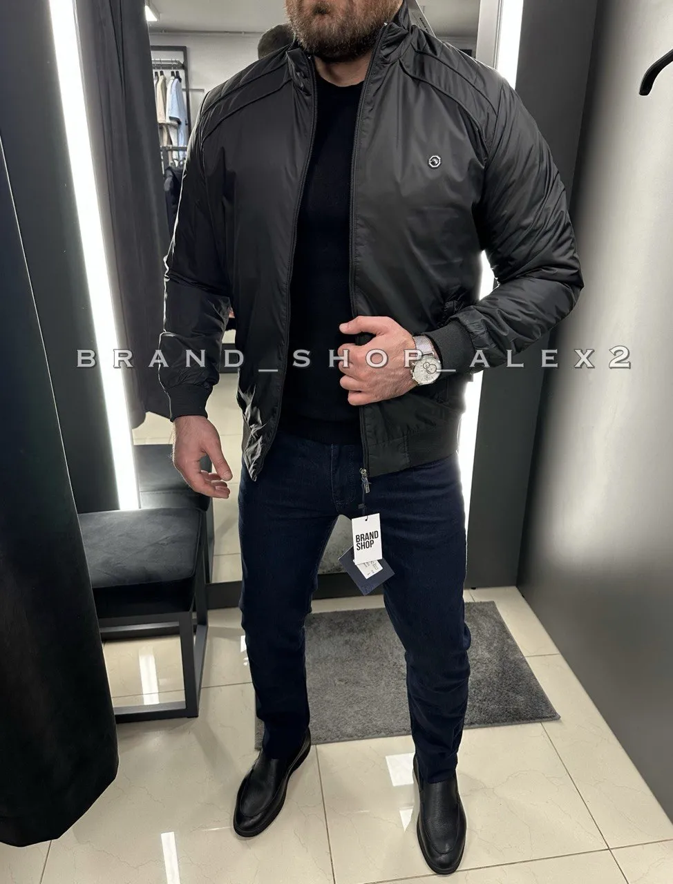 Чорна ветровка Stefano Ricci 