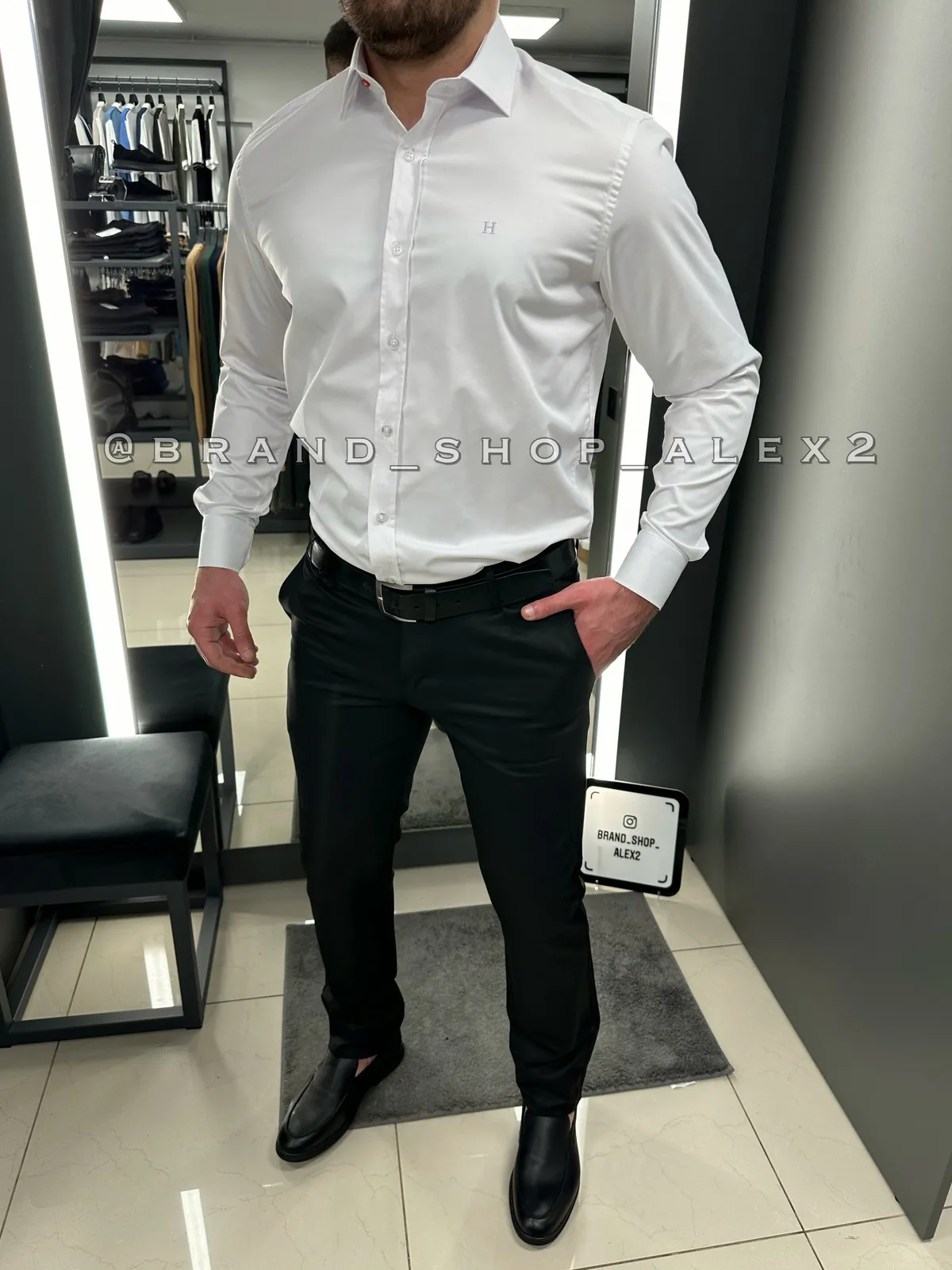 Біла сорочка класична Hermes 