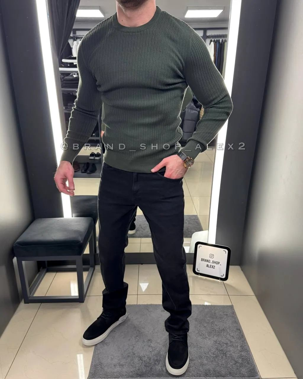 Светр Brunello хакі  - фото 1