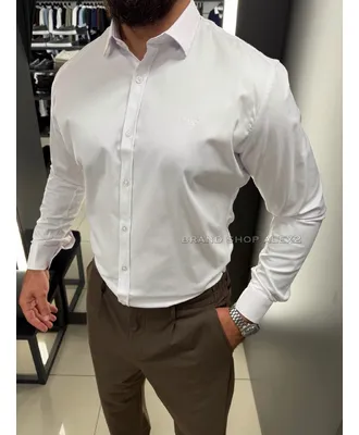 Біла чоловіча сорочка класична Boss