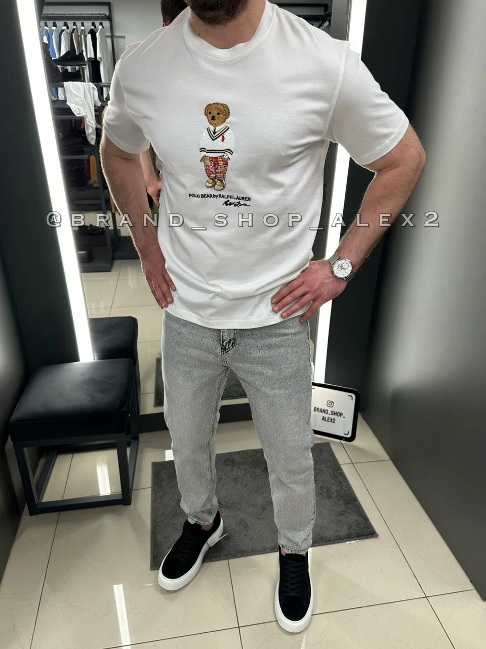 Біла трендова футболка Polo 