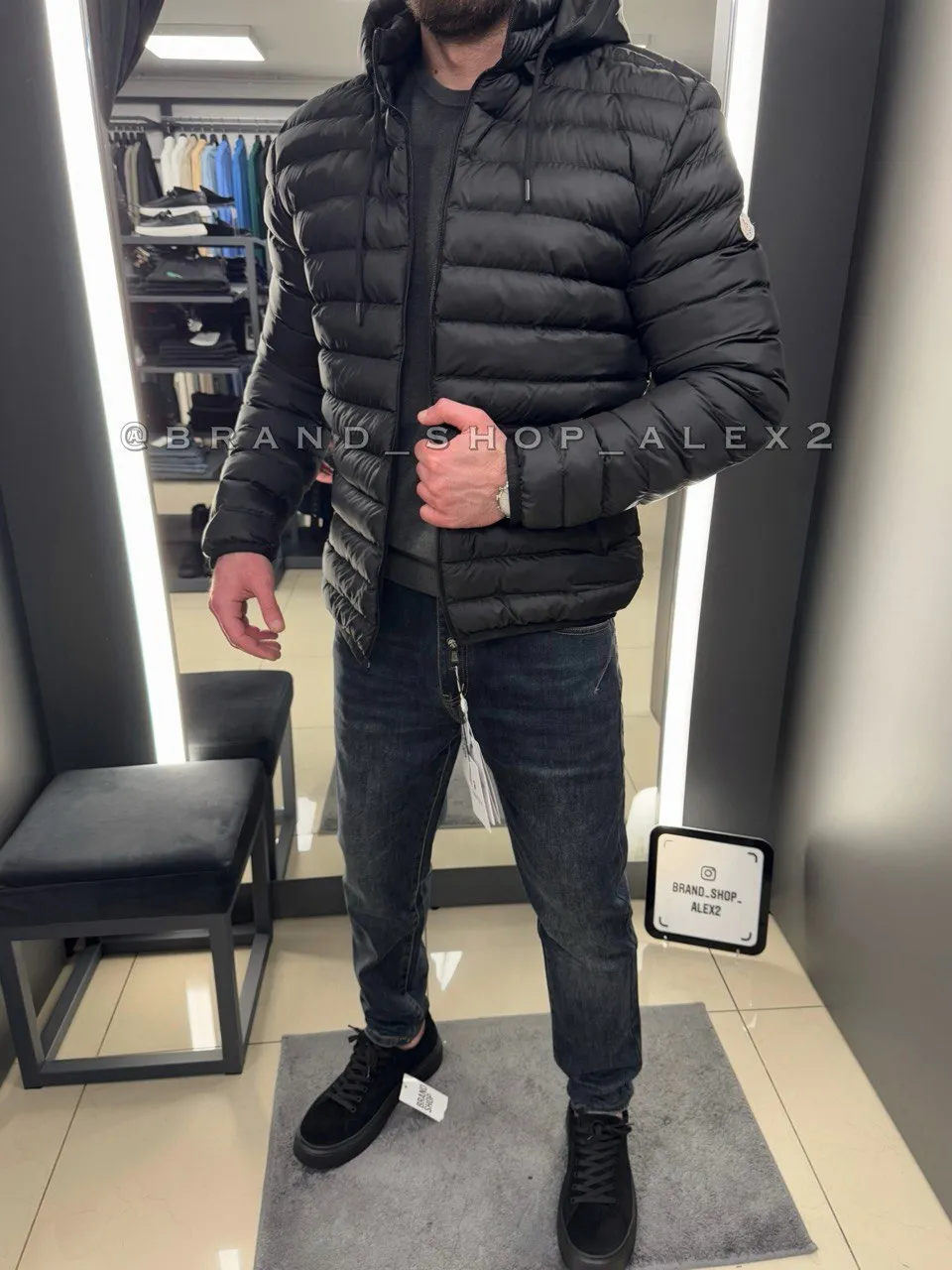 Куртка Moncler чорна  - фото 2